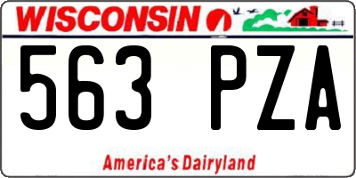WI license plate 563PZA