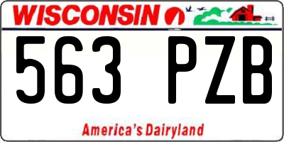 WI license plate 563PZB
