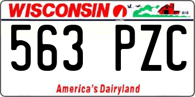 WI license plate 563PZC