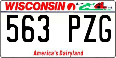 WI license plate 563PZG