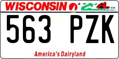 WI license plate 563PZK