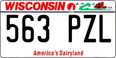 WI license plate 563PZL