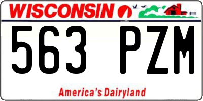 WI license plate 563PZM