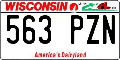 WI license plate 563PZN