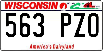 WI license plate 563PZO