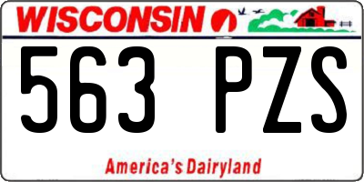 WI license plate 563PZS