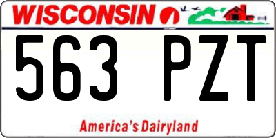 WI license plate 563PZT