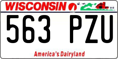 WI license plate 563PZU