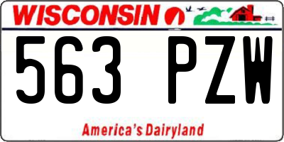 WI license plate 563PZW