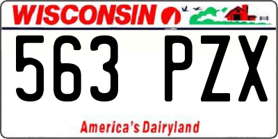 WI license plate 563PZX