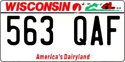 WI license plate 563QAF