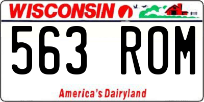 WI license plate 563ROM