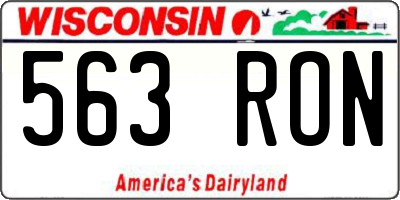 WI license plate 563RON