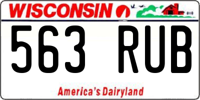 WI license plate 563RUB