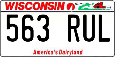 WI license plate 563RUL