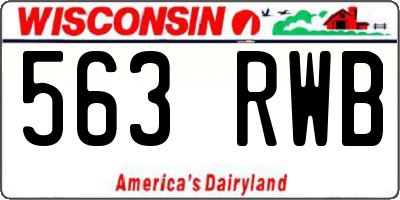 WI license plate 563RWB