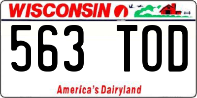 WI license plate 563TOD