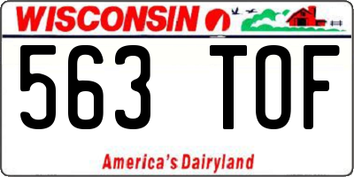 WI license plate 563TOF