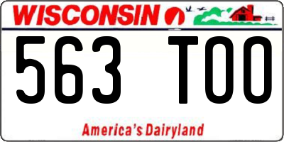 WI license plate 563TOO