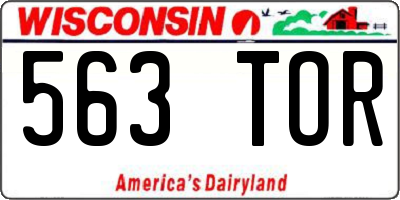 WI license plate 563TOR