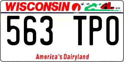 WI license plate 563TPO