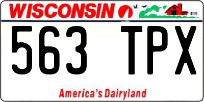 WI license plate 563TPX