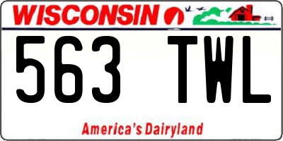 WI license plate 563TWL