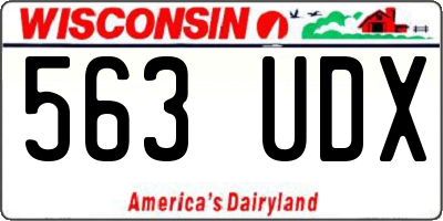 WI license plate 563UDX