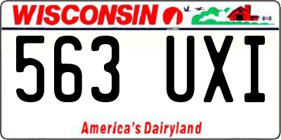 WI license plate 563UXI
