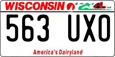 WI license plate 563UXO