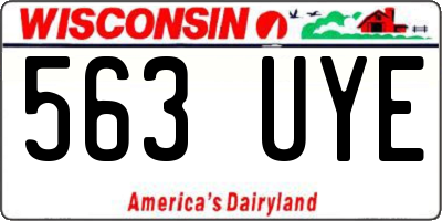 WI license plate 563UYE