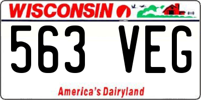 WI license plate 563VEG