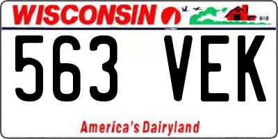 WI license plate 563VEK