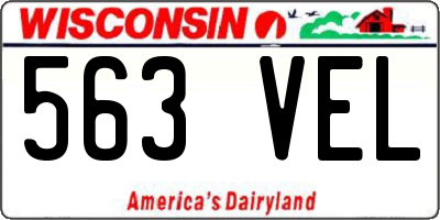 WI license plate 563VEL