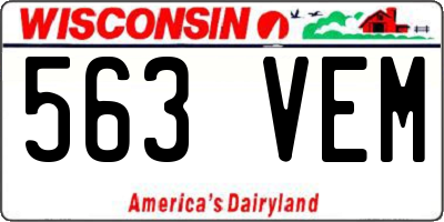 WI license plate 563VEM