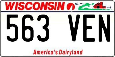 WI license plate 563VEN