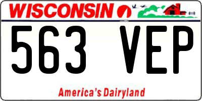 WI license plate 563VEP