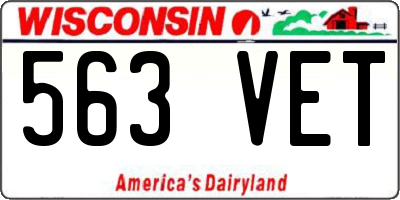 WI license plate 563VET