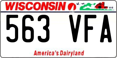 WI license plate 563VFA