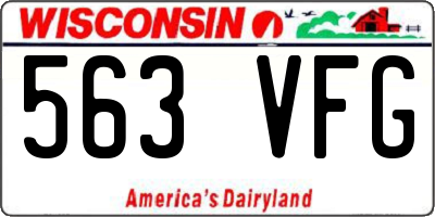 WI license plate 563VFG