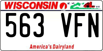 WI license plate 563VFN