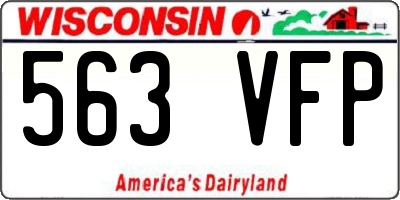 WI license plate 563VFP