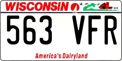 WI license plate 563VFR