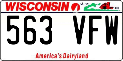 WI license plate 563VFW