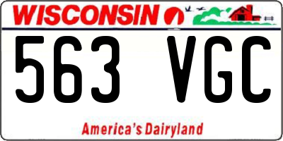 WI license plate 563VGC