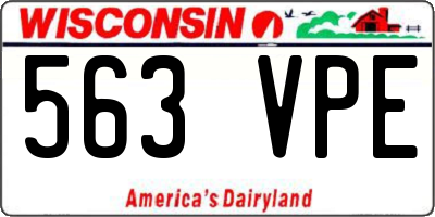 WI license plate 563VPE