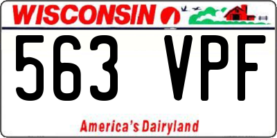 WI license plate 563VPF