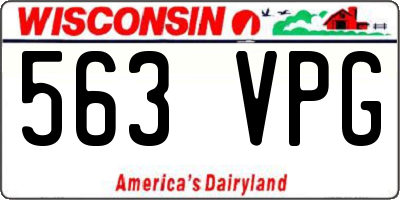 WI license plate 563VPG