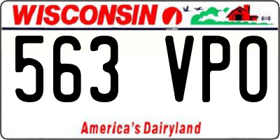 WI license plate 563VPO