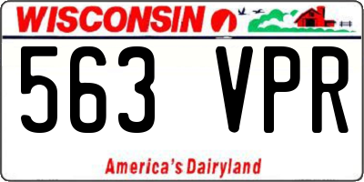 WI license plate 563VPR